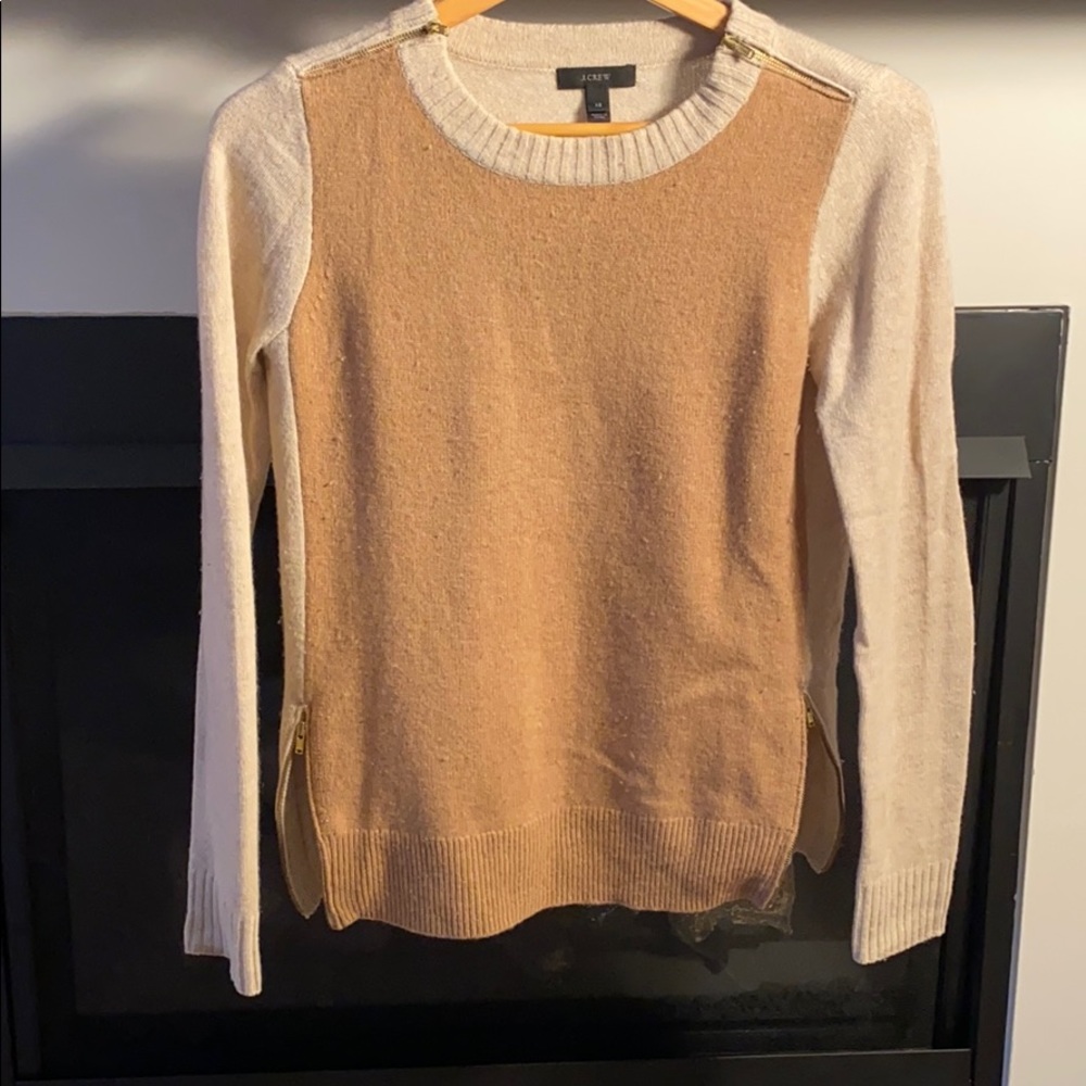 JCrew color block wool sweater